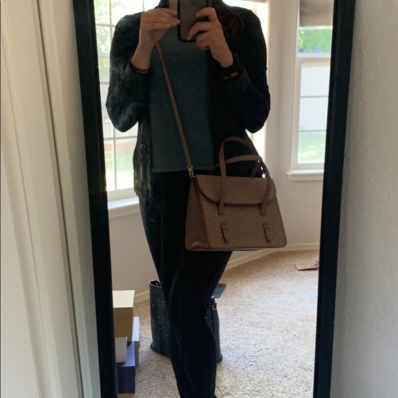 Alaia Nude/Tabac Tote with Crossbody Strap - Picture 10 of 11